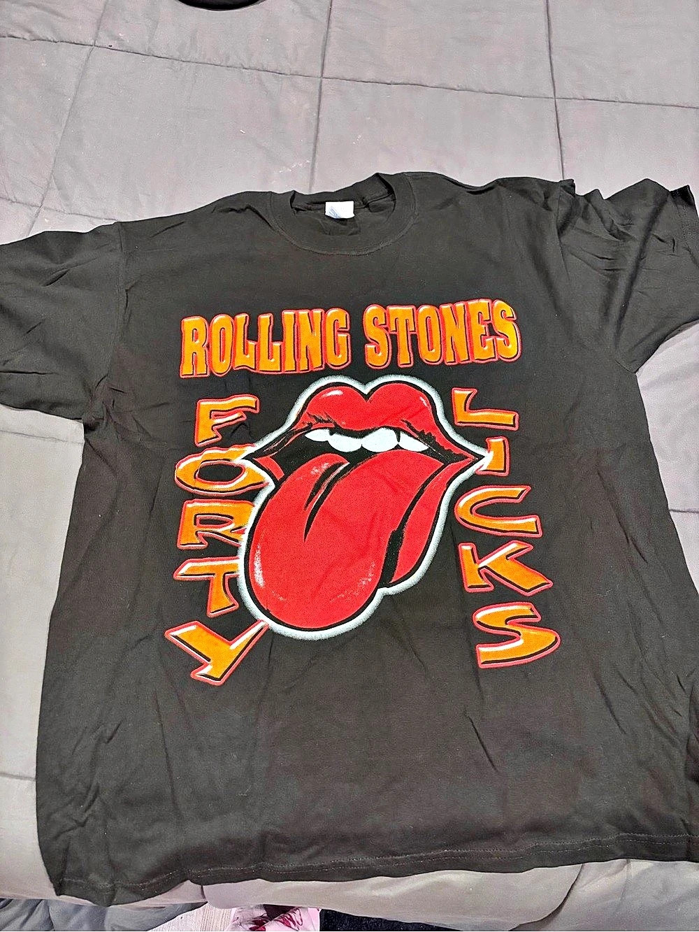 Rolling Stones 40 Licks World Tour 2002/03 Graphic Band Tee Black